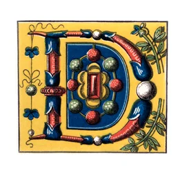 Alkukirjain D, 1400-luku, 1843.