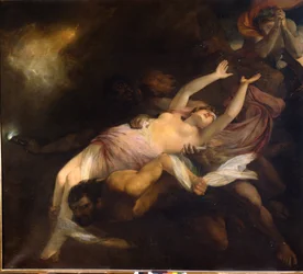 Eurydice kidnapattu Orpheessa, Henry Thomson (1773 - 1843), öljymaalaus.