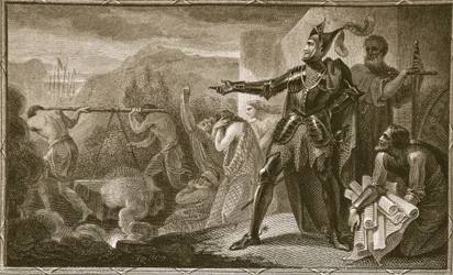 Edward I poistamassa kiveä Sconesta, kaivertanut Neagle, kuvitus David Humen "Englannin historiasta", pub. R. Bowyer, Lontoo, 1812