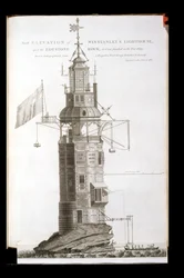 Edystonen majakka, kaiverrettu Henry Robertsin (1762) toimesta, 1762.