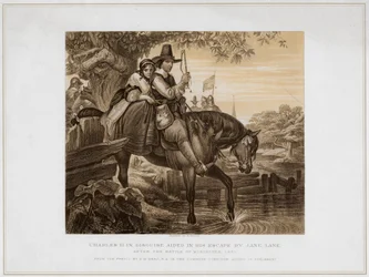 Kaarle II valepuvussa Jane Lane auttoi pakenemaan...1651, 1800-luku