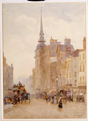 Katse alas Ludgate Hillille St. Paulin portailta, 1900