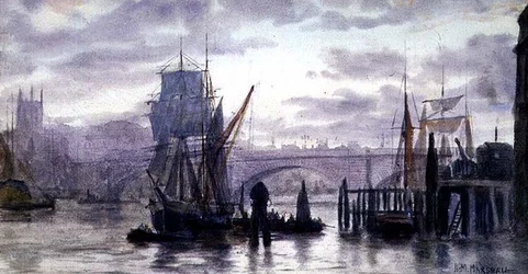 Thamesilla, akvarelli