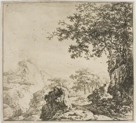 Vuoristomaisema ja tie, sarjasta Set of Landscapes (Maisemat)