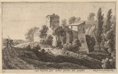 Maatila Porta del Popolon takana