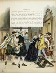 Jean Châtelin (1575-1594) hyökkäys 27. joulukuuta 1594: hän tunkeutui kuninkaallisen vastaanoton aikana Gabrielle d