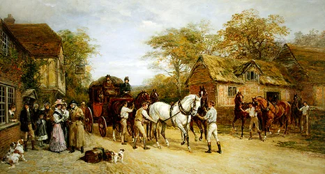 Waiting at the Inn (öljy kankaalle)
