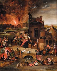 Pyhän Antonius Suuren kiusaaminen (öljy puulle)