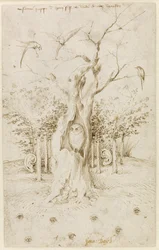 Metsällä on korvat, pellolla on silmät, koko: 20,2 x 12,7, noin 1500-1515, Staatliche Museen, Berliini