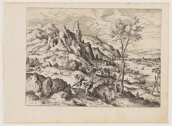 Daphne Persecuted by Apollo, teoksesta Landscapes with Biblical and Mythological Scenes (Maisemia, joissa on raamatullisia ja mytologisia kohtauksia).