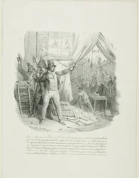 Tulkaa sisään, hyvät naiset ja herrat, Sisällä näette kuuluisan litografianantoccinin perheen... "Albumin vuodelta 1824" etusivun kuva.