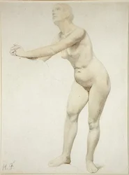 Alaston (lyijykynä ja akvarelli paperille)