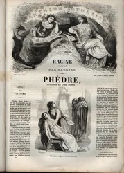 Phedre, Jean Racine (1639-1699 - kaiverrus "" Jean Racinen teoksiin"" kuvittamana Pauquet ja huomautuksen Emile de La Bedolliere - 1851