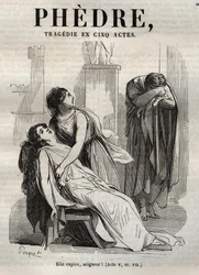 Phedre, Jean Racine (1639-1699 - kaiverrus "" Jean Racinen teoksiin"" kuvittamana Pauquet ja huomautuksen Emile de La Bedolliere - 1851