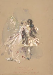 Nuori pari takaa nähtynä, 1800-luvun puoliväli.