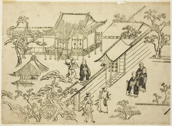 Honbo, sarjasta "Scenes of Flower-viewing at Ueno (Ueno hanami no tei)"