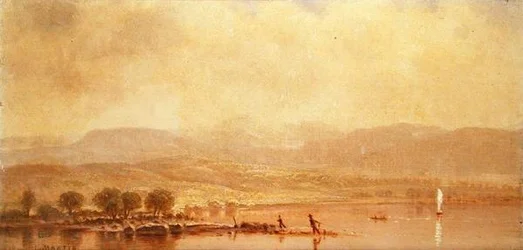 Misty Morning on the Hudson River (öljy kankaalle)