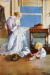 Kuvitus teoksesta "A Treasury of Verse for School and Home", valinnut M.G.Edgar & Eric Chilman (värilitho)