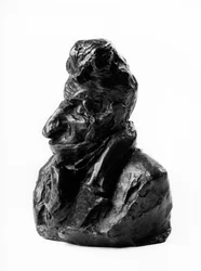 Rintakuvat, joita syytetään Ranskan sijaisen ja vertaisen Jean Auguste Chevandier de Valdromen (1781-1865) pilapiirroksesta. Tyhmä.” Honore Daumierin (1808-1879) veistos 1800-luku. Inv L 48,9 Mitat cm K 18 x L 12 Museo
