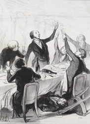 Päivän filantroopit, levy 8: 43d Toast... Temperance Societylle, 1844.