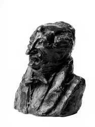 "" Oikean keskimmäisen kuuluisuuksien" "" karikatyyri, tuomarin ja sijaisen Alexandre Simon Pataille (1781-1857) rintakuvat. Gourmet”” Honore Daumierin (1808-1879) veistos 1800-luku. Inv L 48,24 Mitat cm K 17 x L 1 Musee des Beaux Ar