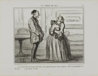 "- En pelkää itseni puolesta, mutta jos ajattelen Azor-parkaa, joka kuolee 13. kesäkuuta... se särkee sydämeni", laatta 8, La Cométe De 1857.