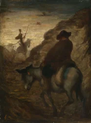 Don Quijote ja Sancho Panza, n. 1864–1865 (öljy kankaalle)