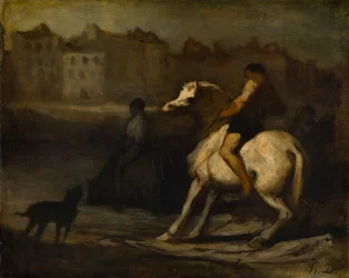 Juomapaikka, Seinen ranta, noin 1855 (öljy kartongille)