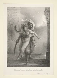Conrad pelastaa Gulnaren tulipalosta (Byronin "Korsaarin" mukaan)