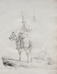 Kokoelma litografisia esseitä: Le Lancier en Vedette, 1816.