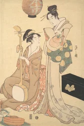 Kaksi geishaa, n. 1792.