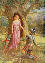 Kaunis nuori tyttö astui ulos St. Denis of France ja Fair Eglantine
