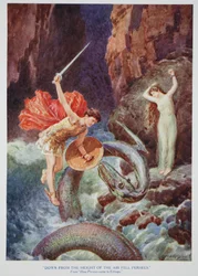 "Perseus putosi alas ilman korkeudesta" (väri lito)