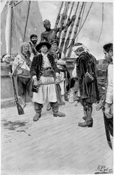 Kapteeni Tongrelow otti suurimman, kuvitus Thomas A. Janvierin "New York Colonial Privateers" -julkaisusta, pubi. Harper
