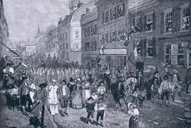 Carnival at Philadelphia, kuvitus "The Battle of Monmouth Court House":sta, kirjoittanut Benson J. Lossing, pub. Harper