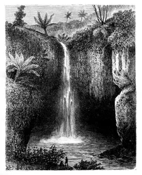 Joen pudotus, Tondano, Indonesia, 1800-luku.