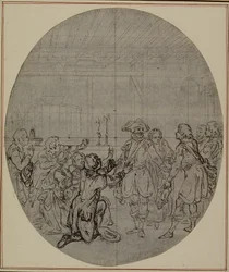 Tutkimus Collein teoksen "La Partie de Chasse de Henri IV" toista, koskaan julkaisematonta painosta varten, III näytös, kohtaus 13.