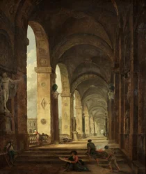 Roomalaisen arkkitehtuurin capriccio, n. 1775 (öljy kankaalle)