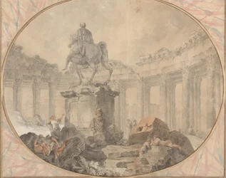 Marcus Aureliuksen ratsastuspatsas, 1757.