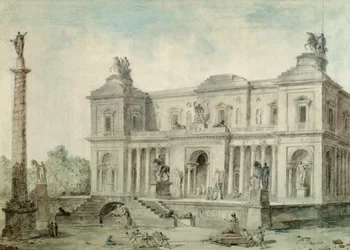 Le Musée des Antiques, n. 1800 (liitu, kynä ja muste sekä wc paperilla)