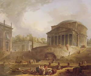 Porto di Ripetta Roomassa ja Pantheon, arkkitehtoninen sommitelma, 1766