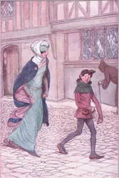 "Minun oli mieluummin luopunut, mennä edelläsi kuin mies, kuin seurata häntä kuin kääpiö", esimerkki teoksesta "The Merry Wives of Windsor"