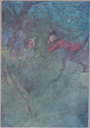 Menin hänen luokseen ja itkin äitiä ja hän itki Budget, kuvitus Windsorin iloisista vaimoista, 1910