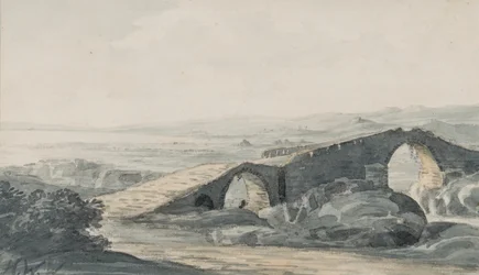 Devils Bridge merelle päin, Anda-joki, n. 1818 (wc paperilla)