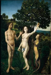 Alkuperäinen kalastus Yksityiskohta diptyykin paneelista. Hugo van der Goesin maalaus, joka tunnetaan nimellä "Hugh of Gent" (1440-1482). Vuoden 1479 jälkeen Dim. 38,8x23 cm Wien. Kunsthistorisches Museum, Itävalta