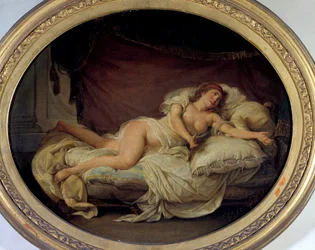 Hugues Travalin (1728-1785) naisen sohvamaalaus 1779 su. 0,36 x 0,44 m Towers Museum of Fine Arts