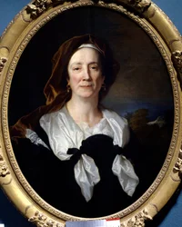 Taiteilijan äidin Marie Serren muotokuva Hyacinthe Rigaudin (1659-1743) maalaus 1695 Su. 0,79x0,61 m Taon, Fontaine Henryn linna.