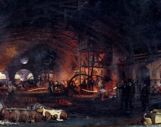 Teollinen vallankumous: "Fourchambaultin suuri rautapaja", yksityiskohta, 1839. Fourchambault
