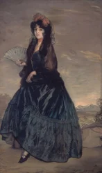 NAINEN PEITOSSA, KUKKALLA JA VIURIN KANSSA - KANGASÖLJY - 199 × 120,5 CM