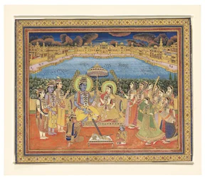 Maalaus Ramasta ja Sitasta, Intia, Jaipur, n. 1800